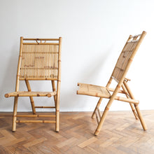 Load image into Gallery viewer, Pair of Folding Bamboo Chairs
