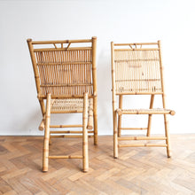 Load image into Gallery viewer, Pair of Folding Bamboo Chairs

