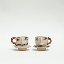 Load image into Gallery viewer, Senora &quot;Tattle-Tails&quot; Espresso Cup &amp; Saucer
