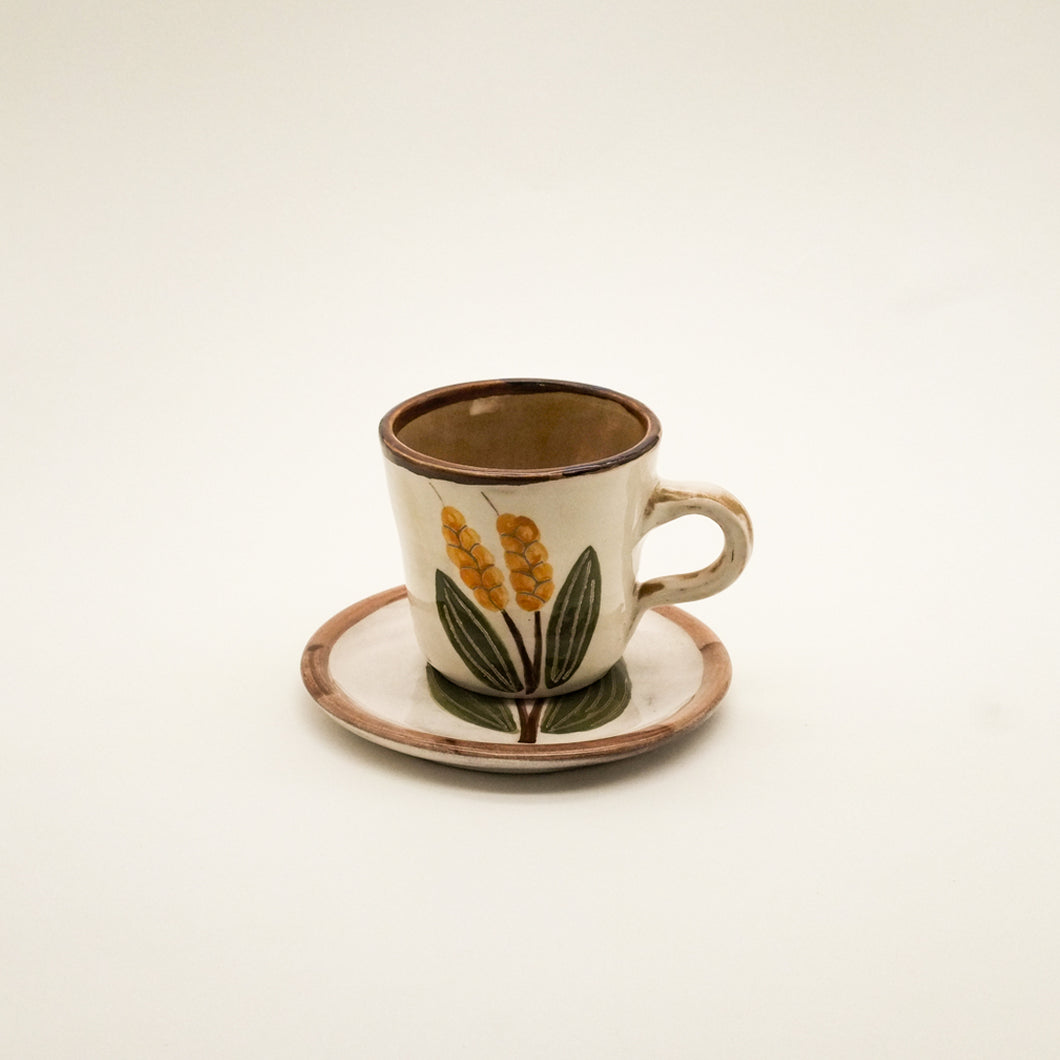 Yellow Floret Coffee / Tea Cup & Saucer